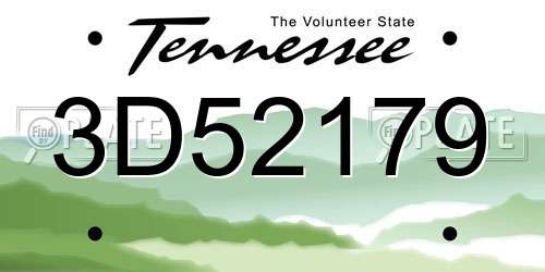 3D52179 Tennessee License Plate