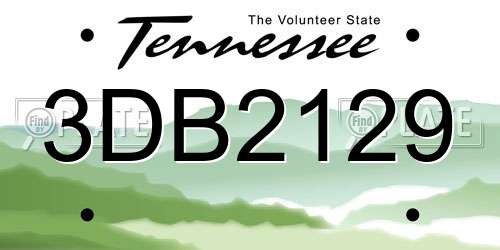 3DB2129 Tennessee License Plate