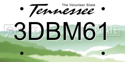 3DBM61 Tennessee License Plate