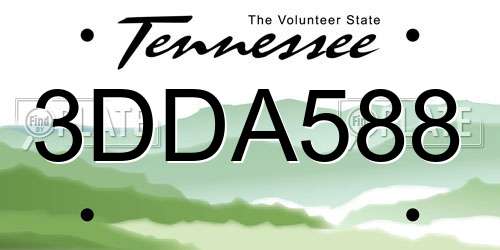 3DDA588 Tennessee License Plate