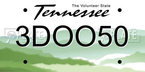 3DOO50 Tennessee License Plate
