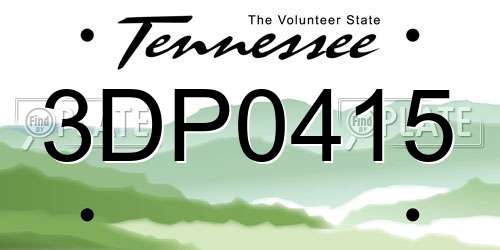 3DP0415 Tennessee License Plate