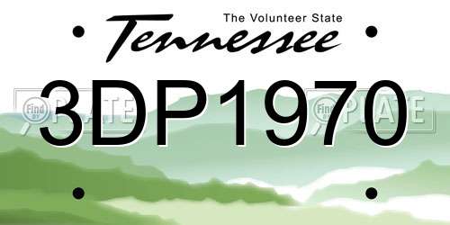 3DP1970 Tennessee License Plate