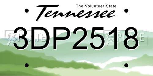 3DP2518 Tennessee License Plate