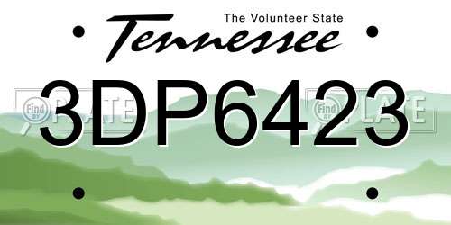 3DP6423 Tennessee License Plate