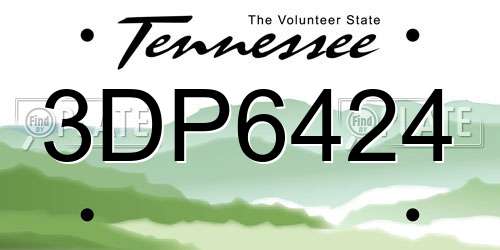 3DP6424 Tennessee License Plate