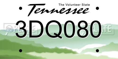 3DQ080 Tennessee License Plate