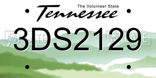 3DS2129 Tennessee License Plate