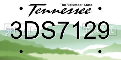 3DS7129 Tennessee License Plate