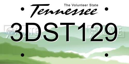 3DST129 Tennessee License Plate