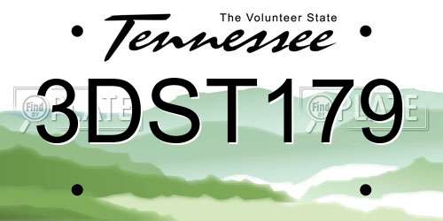 3DST179 Tennessee License Plate