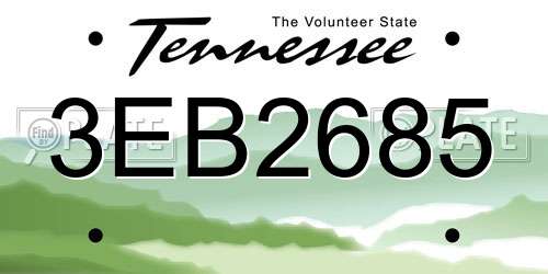 3EB2685 Tennessee License Plate