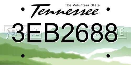 3EB2688 Tennessee License Plate