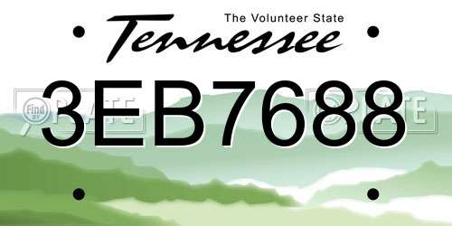 3EB7688 Tennessee License Plate
