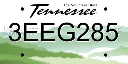 3EEG285 Tennessee License Plate