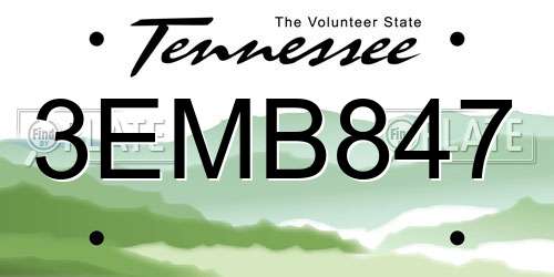 3EMB847 Tennessee License Plate