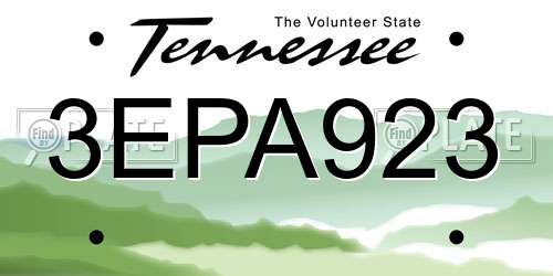 3EPA923 Tennessee License Plate
