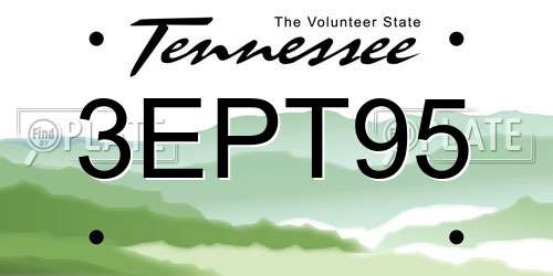 3EPT95 Tennessee License Plate