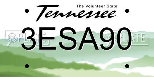 3ESA90 Tennessee License Plate