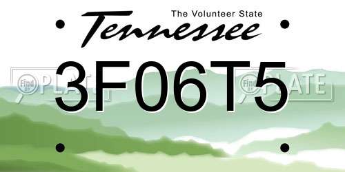 3F06T5 Tennessee License Plate