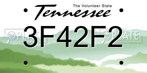 3F42F2 Tennessee License Plate