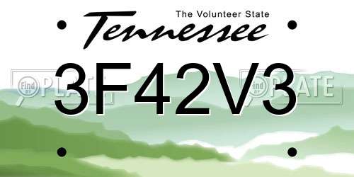 3F42V3 Tennessee License Plate