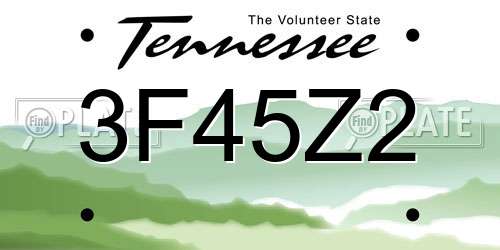 3F45Z2 Tennessee License Plate
