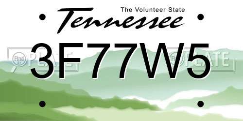 3F77W5 Tennessee License Plate