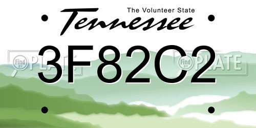3F82C2 Tennessee License Plate