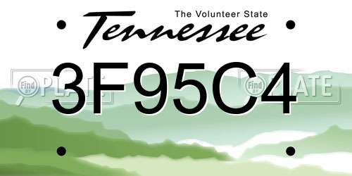 3F95C4 Tennessee License Plate