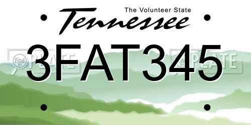 3FAT345 Tennessee License Plate