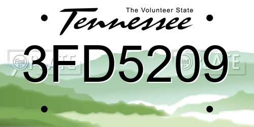 3FD5209 Tennessee License Plate