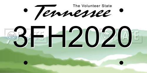 3FH2020 Tennessee License Plate