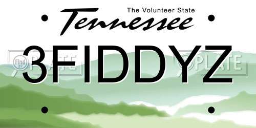 3FIDDYZ Tennessee License Plate