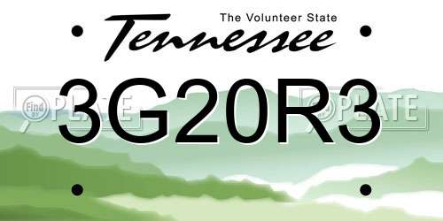 3G20R3 Tennessee License Plate