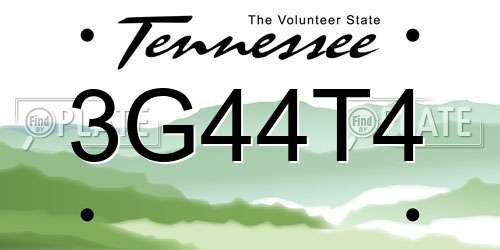 3G44T4 Tennessee License Plate