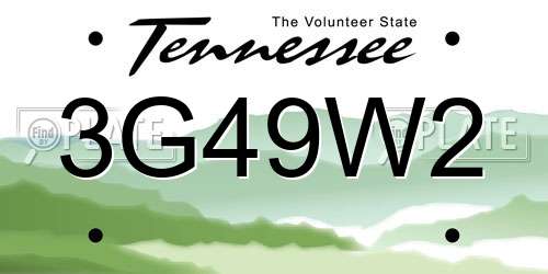 3G49W2 Tennessee License Plate