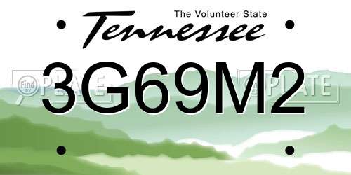3G69M2 Tennessee License Plate