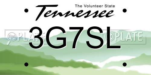 3G7SL Tennessee License Plate