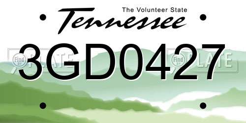 3GD0427 Tennessee License Plate