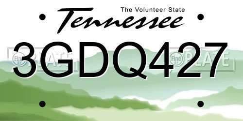 3GDQ427 Tennessee License Plate