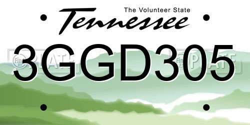 3GGD305 Tennessee License Plate