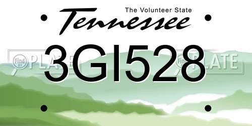 3GI528 Tennessee License Plate
