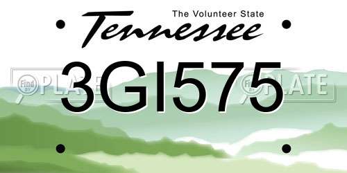 3GI575 Tennessee License Plate