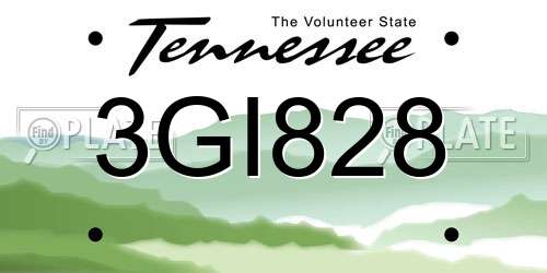 3GI828 Tennessee License Plate