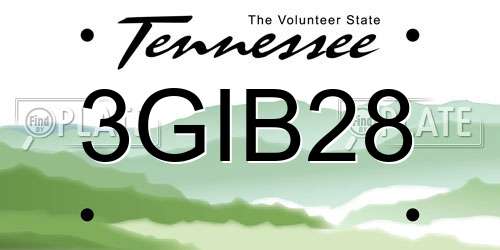 3GIB28 Tennessee License Plate