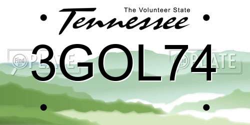 3GOL74 Tennessee License Plate
