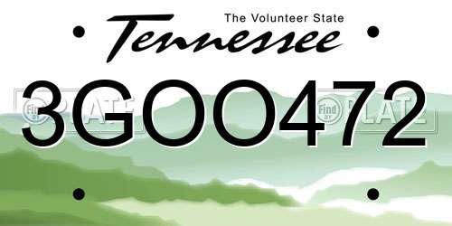 3GOO472 Tennessee License Plate