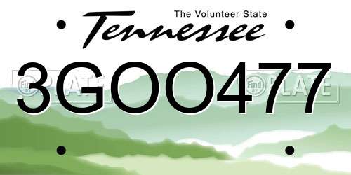 3GOO477 Tennessee License Plate