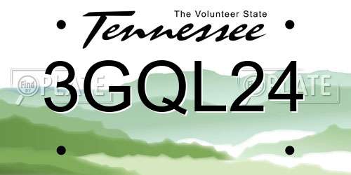 3GQL24 Tennessee License Plate